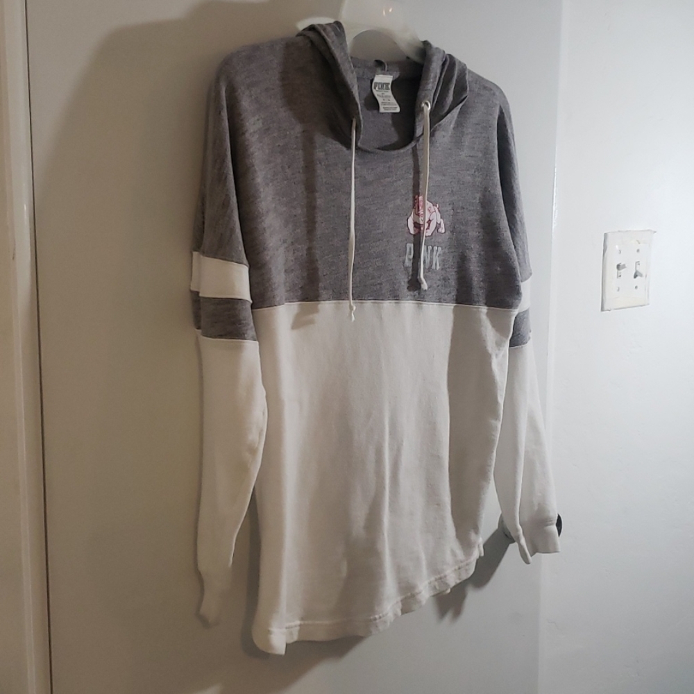PINK Victoria secret open collar hooded sweatshirt